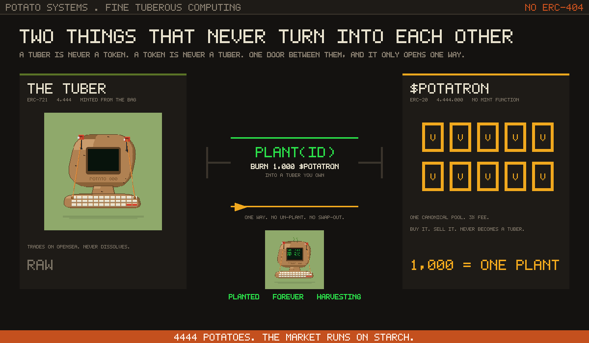 a tuber is never a token; one door, one way